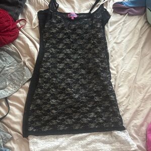 Edikted Black and White Lace Dress